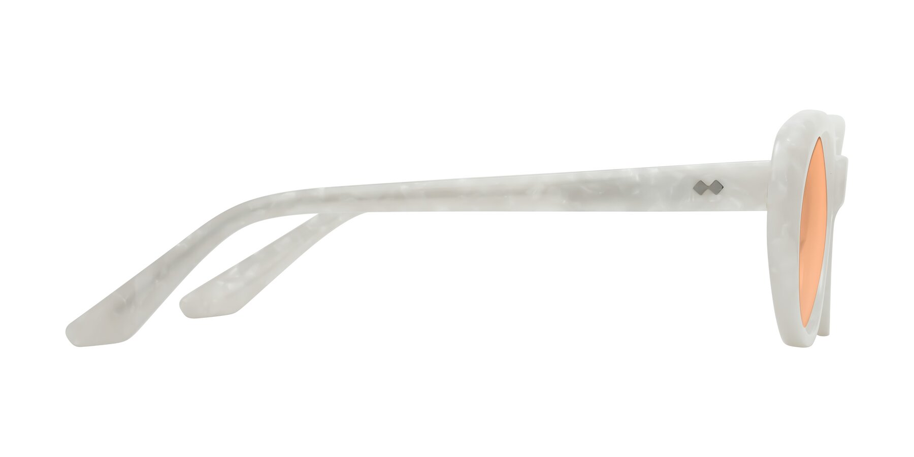 Side of Keaton in Mother-of-pearl with Light Orange Tinted Lenses
