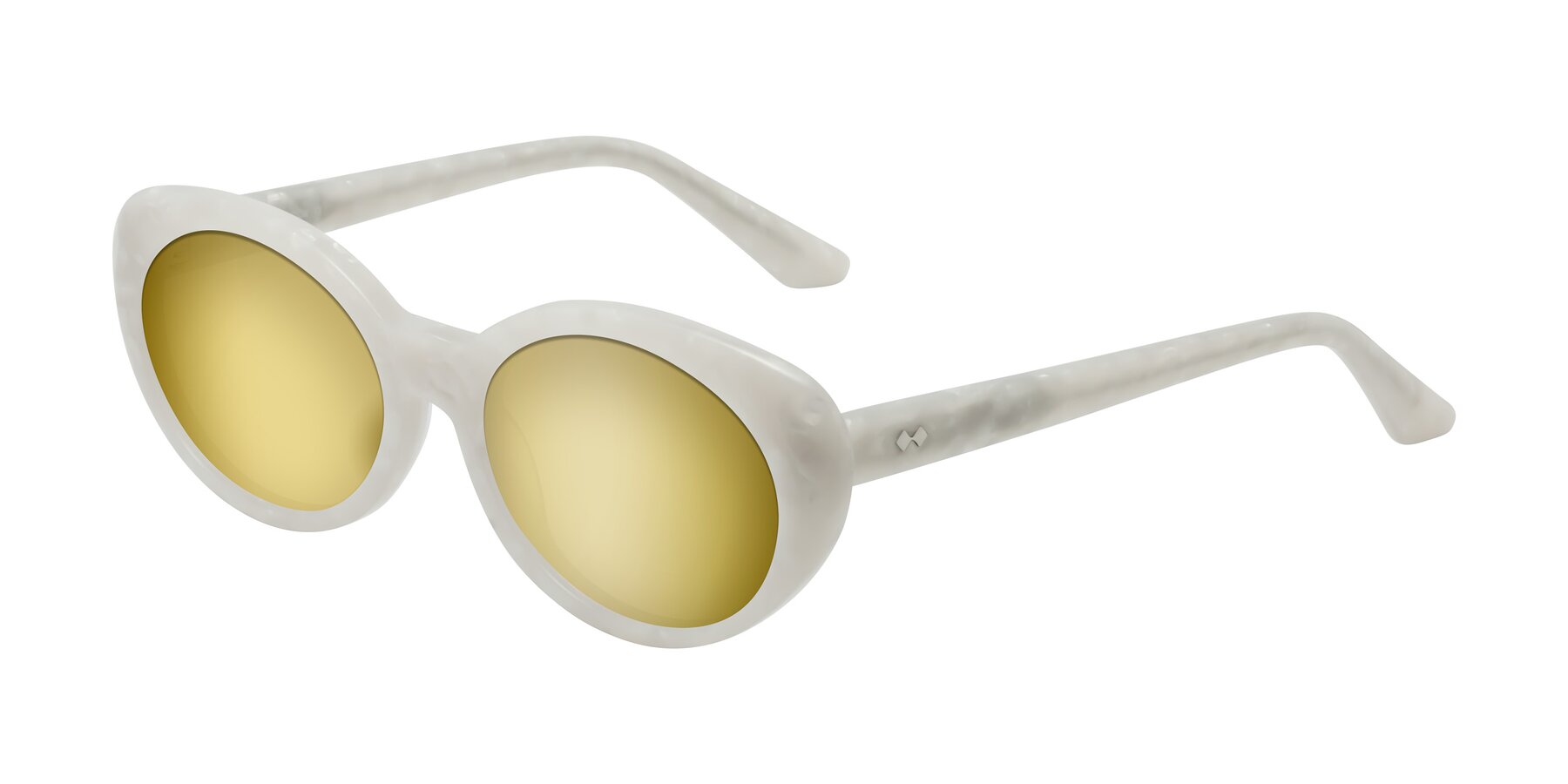 Angle of Keaton in Mother-of-pearl with Gold Mirrored Lenses