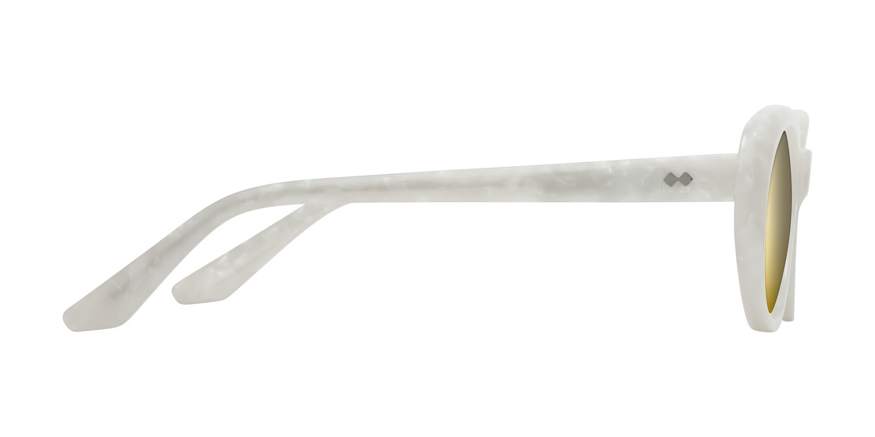 Side of Keaton in Mother-of-pearl with Gold Mirrored Lenses