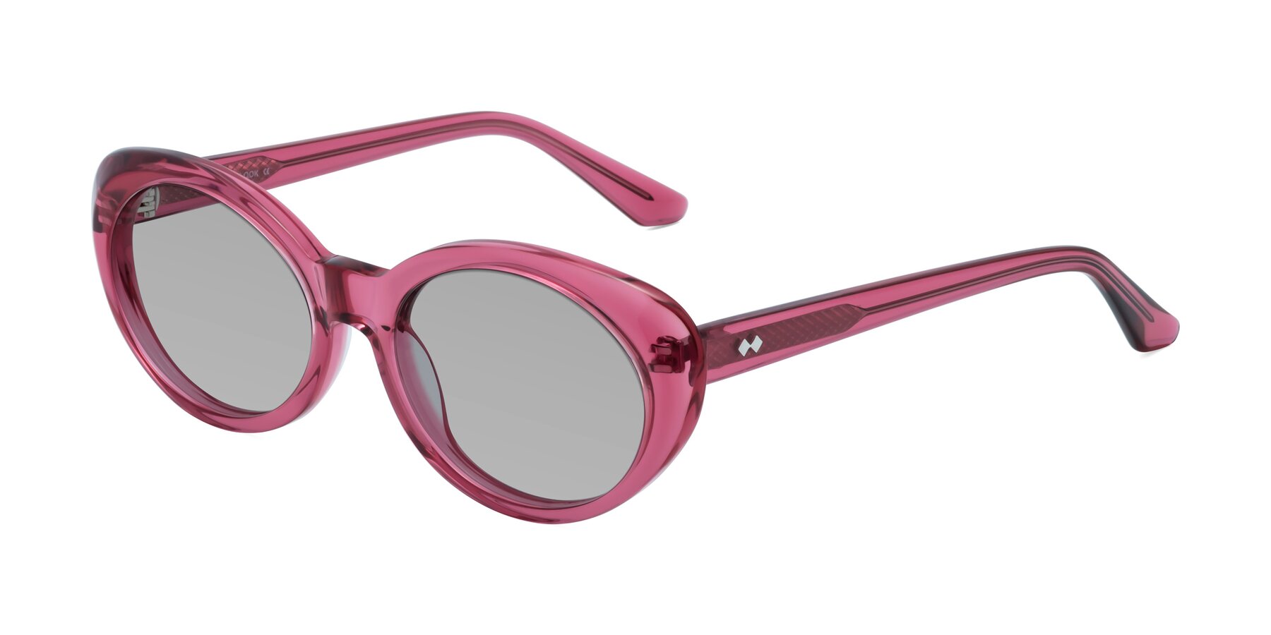 Angle of Keaton in Burgundy with Light Gray Tinted Lenses