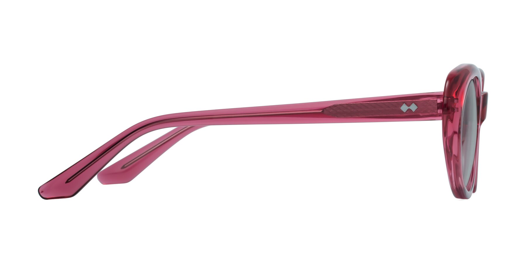 Side of Keaton in Burgundy with Light Gray Tinted Lenses