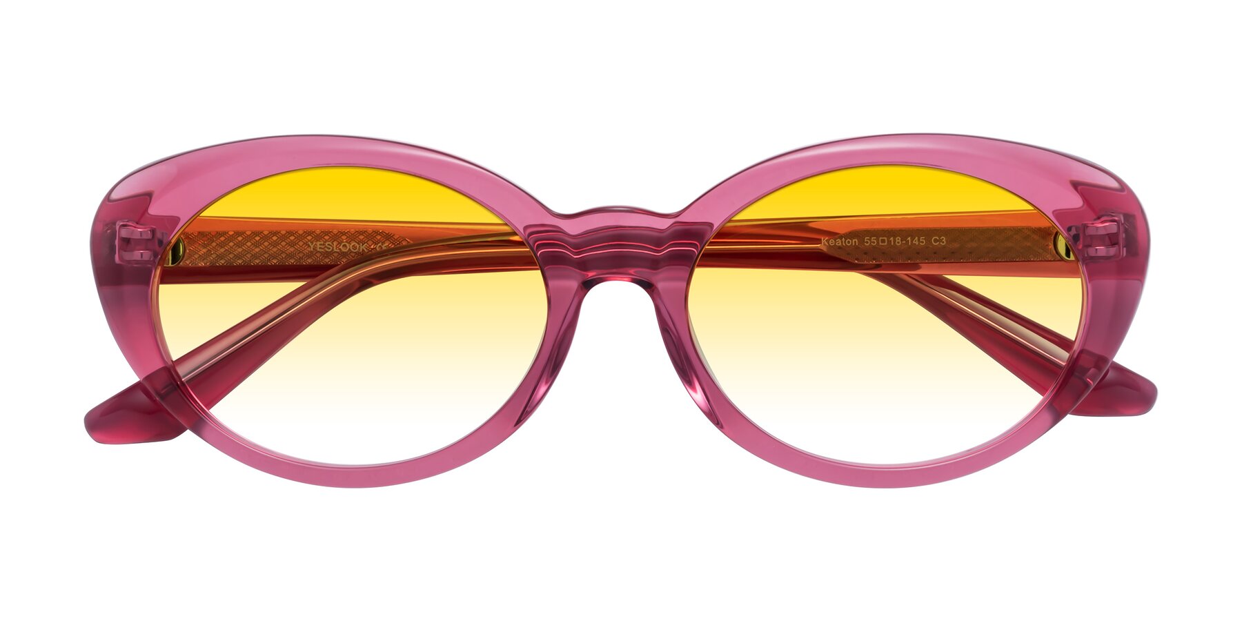 Folded Front of Keaton in Burgundy with Yellow Gradient Lenses