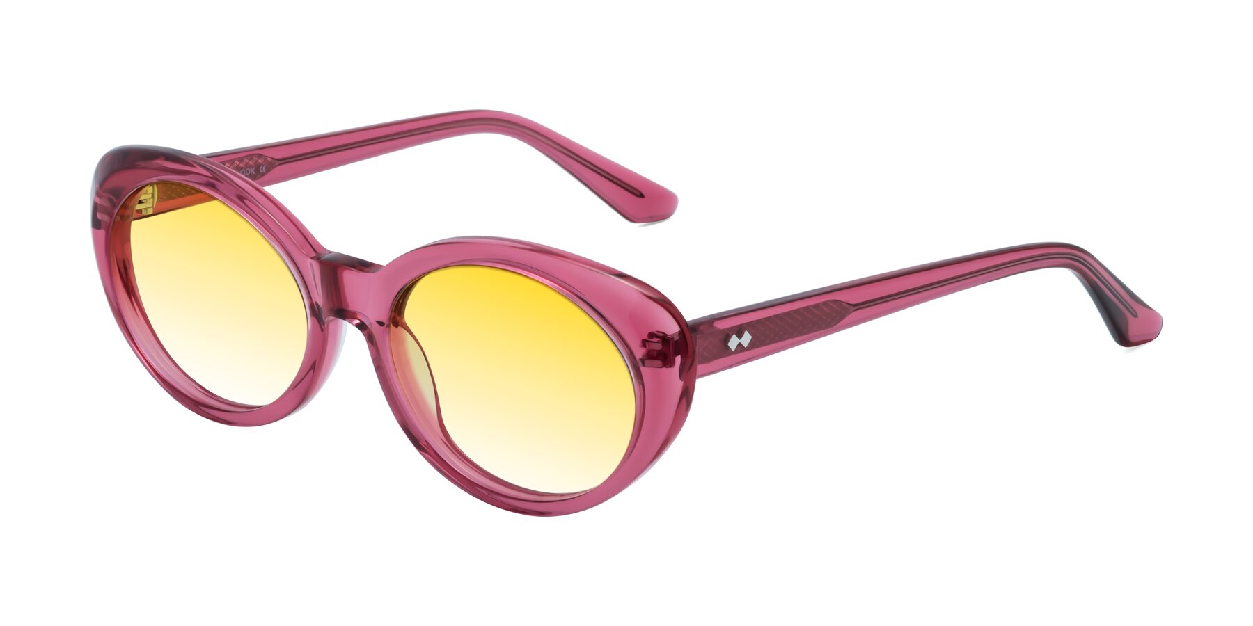 Angle of Keaton in Burgundy with Yellow Gradient Lenses