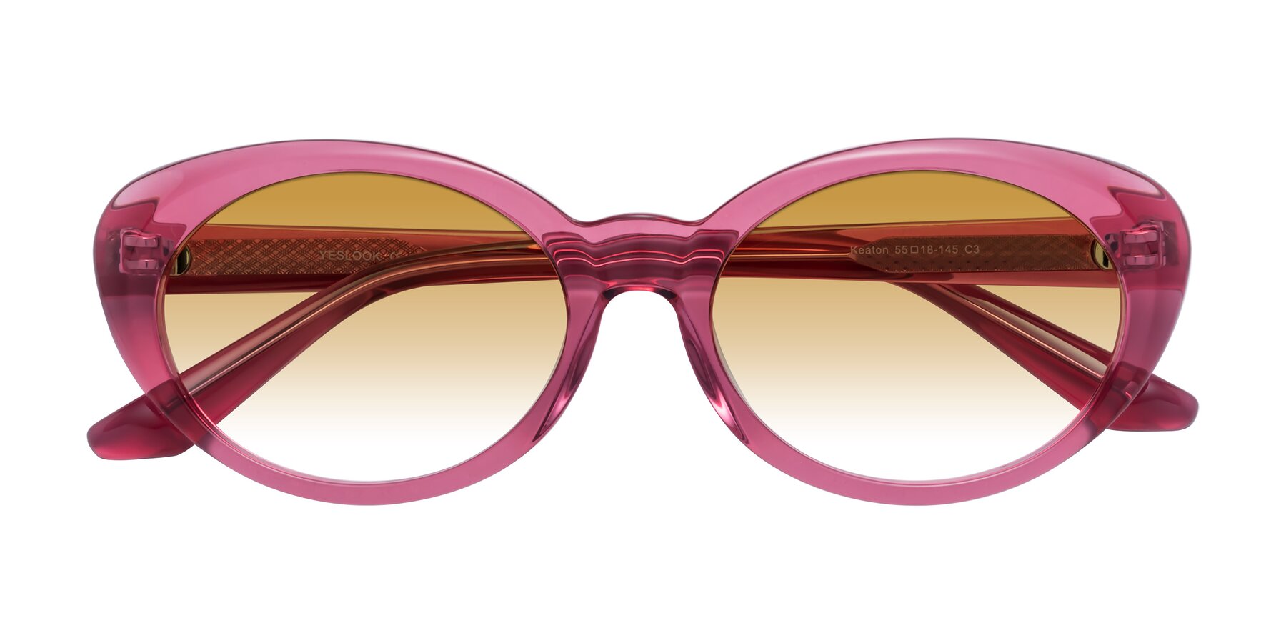 Folded Front of Keaton in Burgundy with Champagne Gradient Lenses