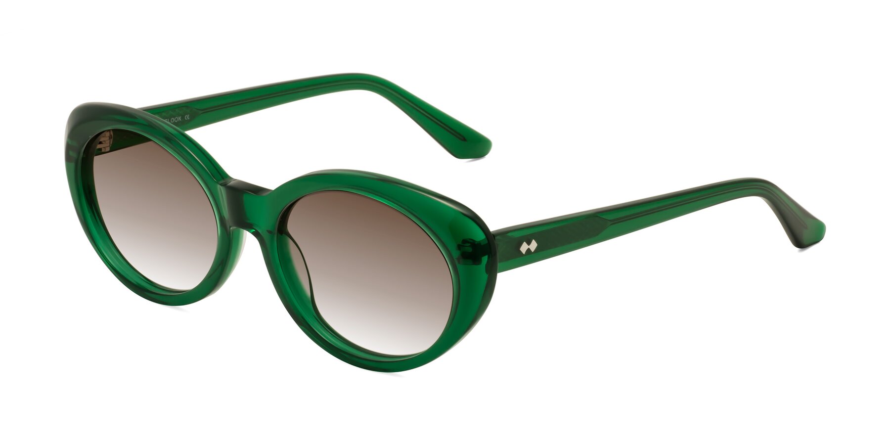 Angle of Keaton in Green with Brown Gradient Lenses
