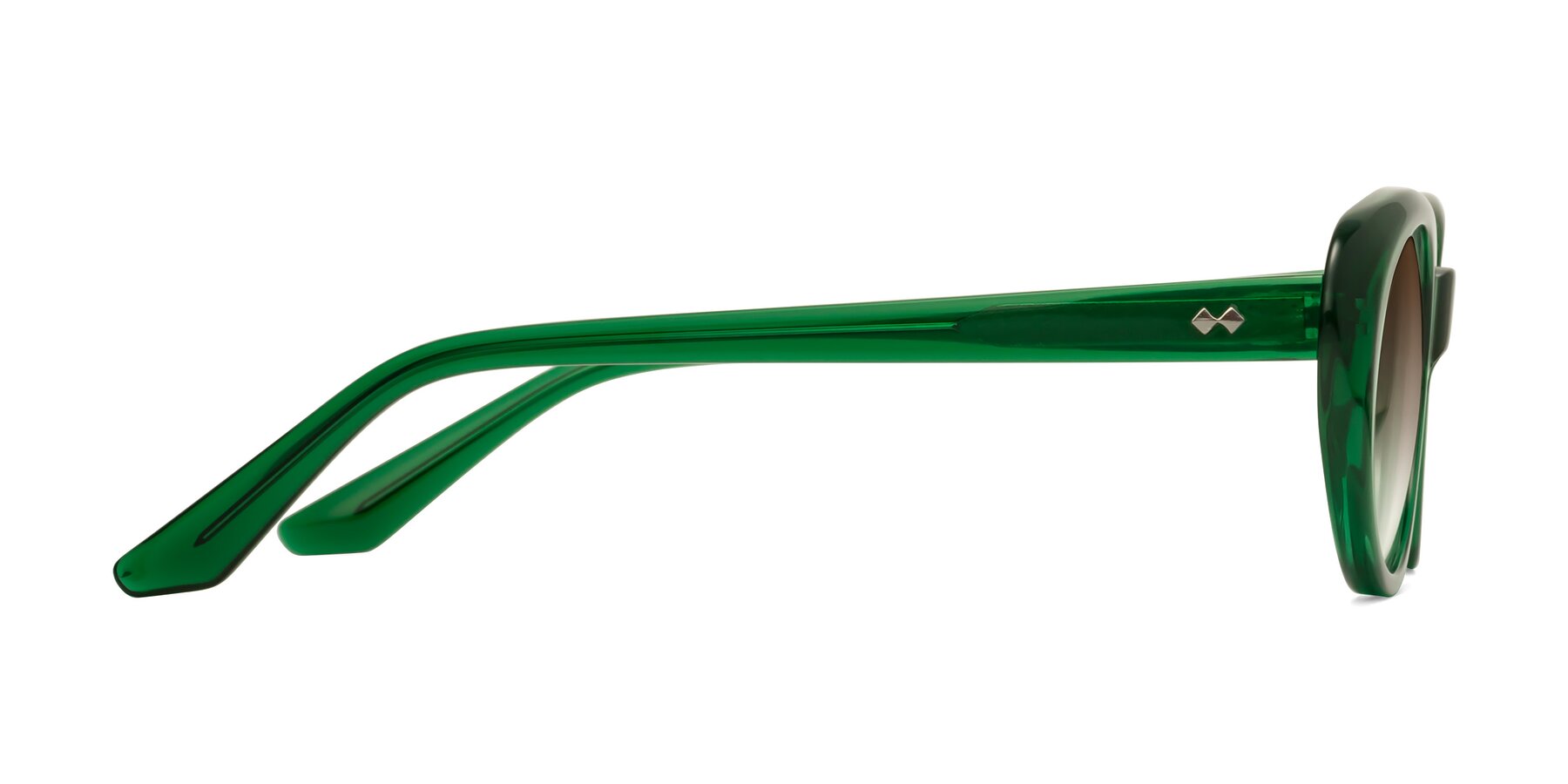 Side of Keaton in Green with Brown Gradient Lenses