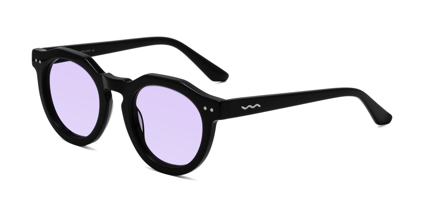 Angle of Brando in Black with Light Purple Tinted Lenses