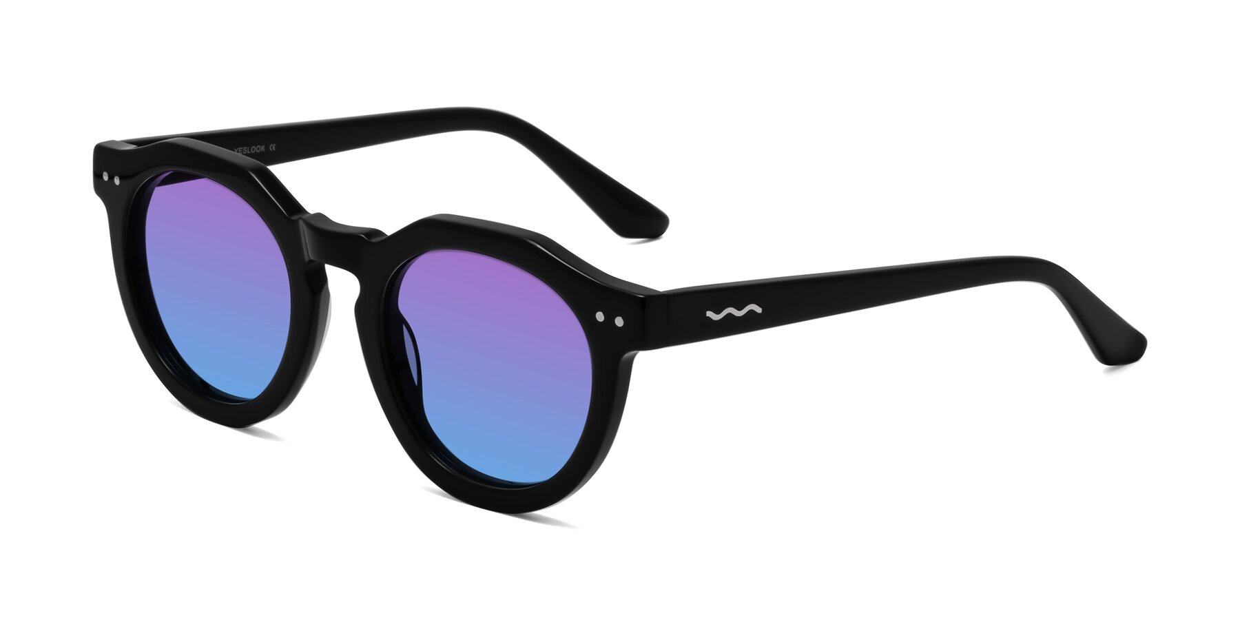 Angle of Brando in Black with Purple / Blue Gradient Lenses