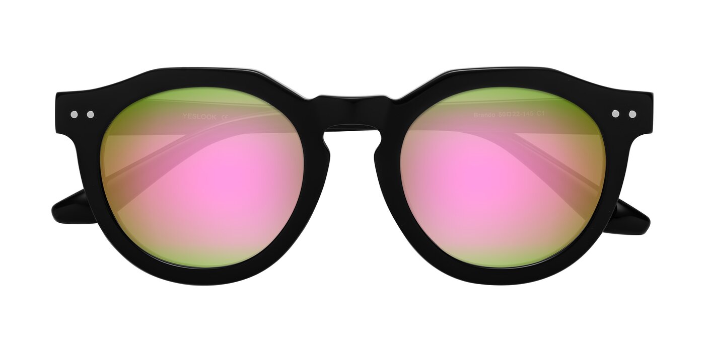 Brando - Black Flash Mirrored Sunglasses