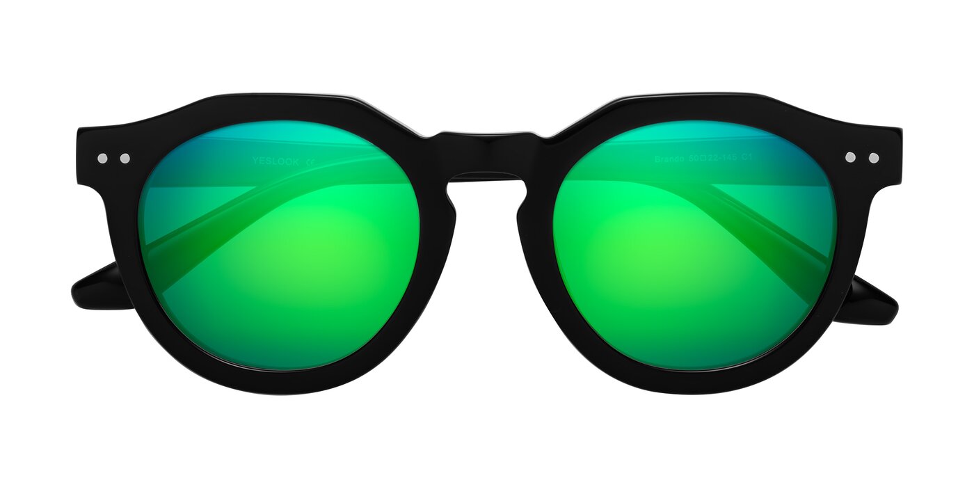Brando - Black Flash Mirrored Sunglasses