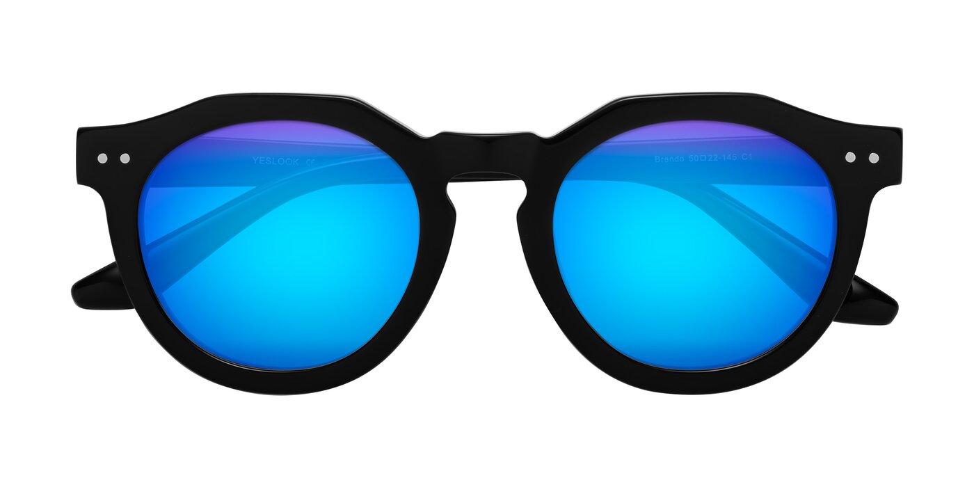 Brando - Black Flash Mirrored Sunglasses