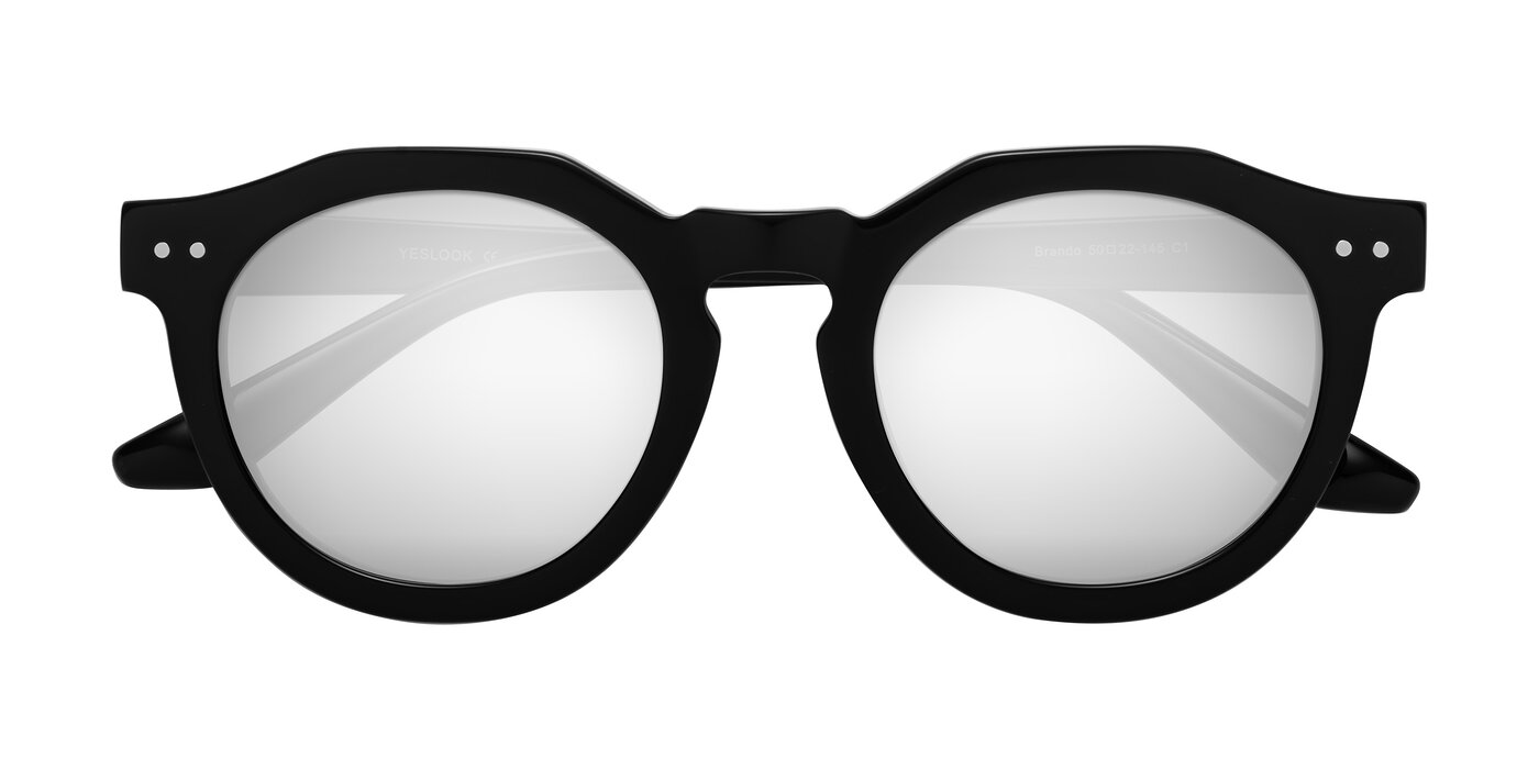 Brando - Black Flash Mirrored Sunglasses