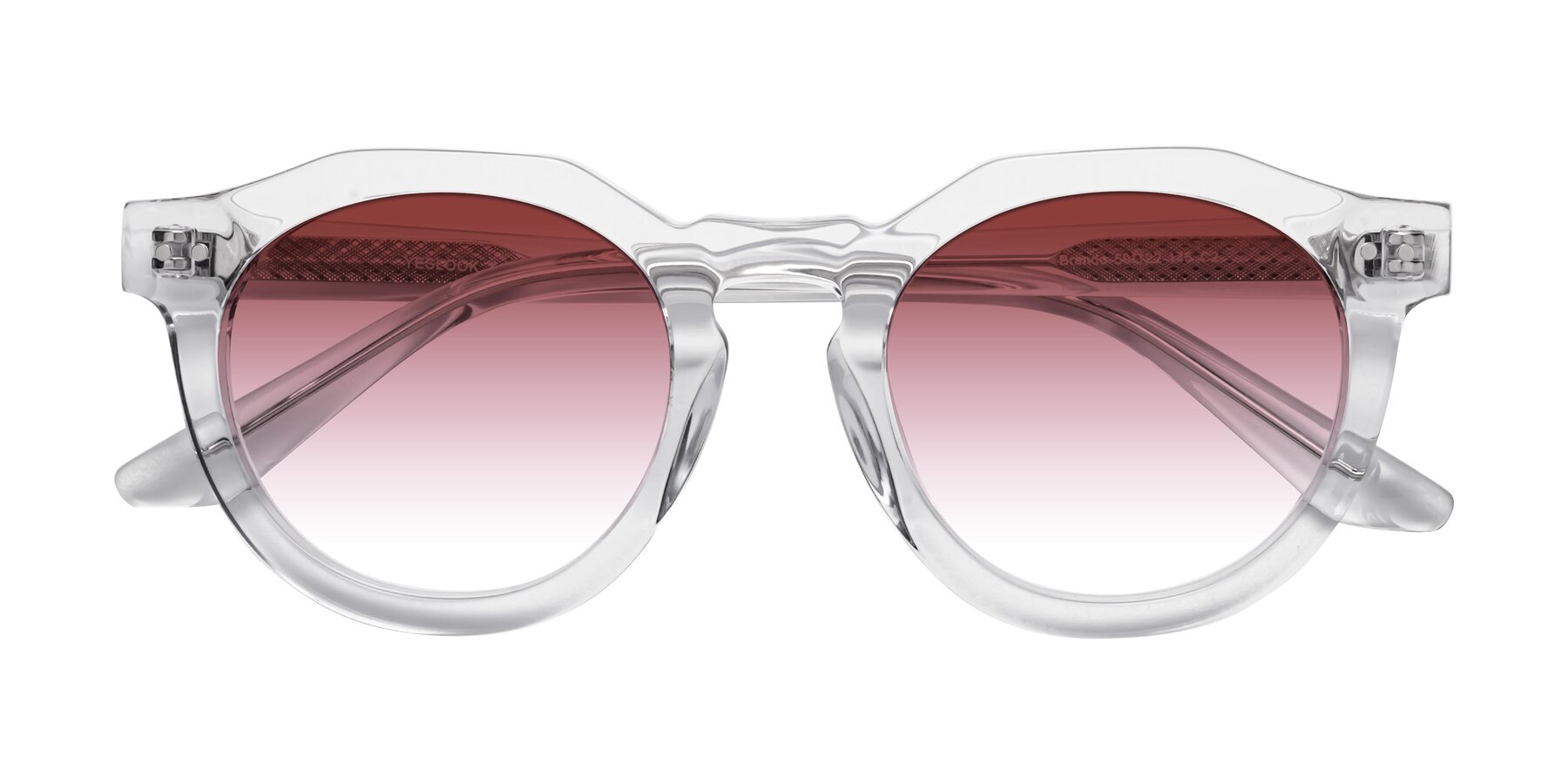 Folded Front of Brando in Clear with Garnet Gradient Lenses