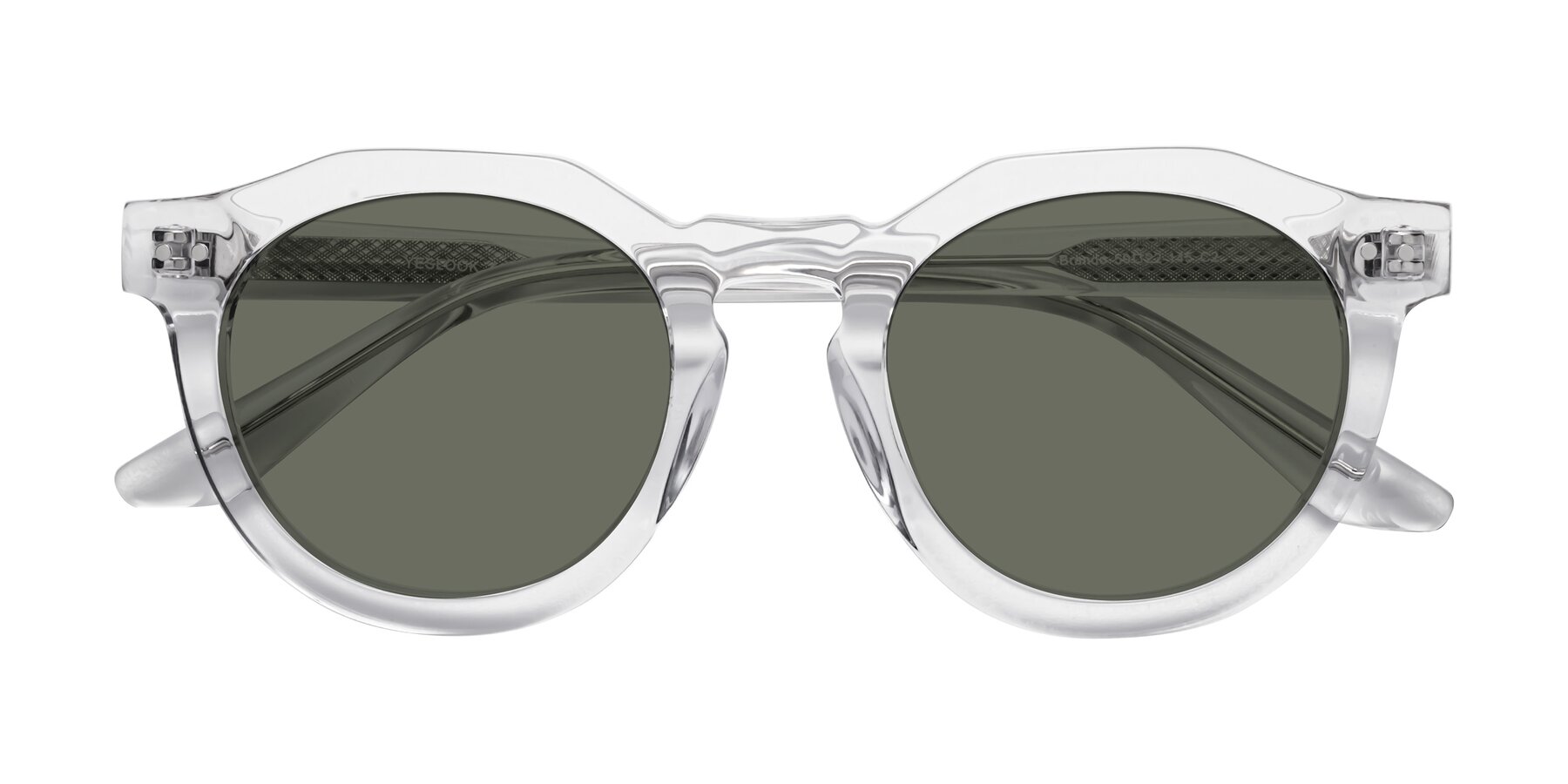 Folded Front of Brando in Clear with Gray Polarized Lenses