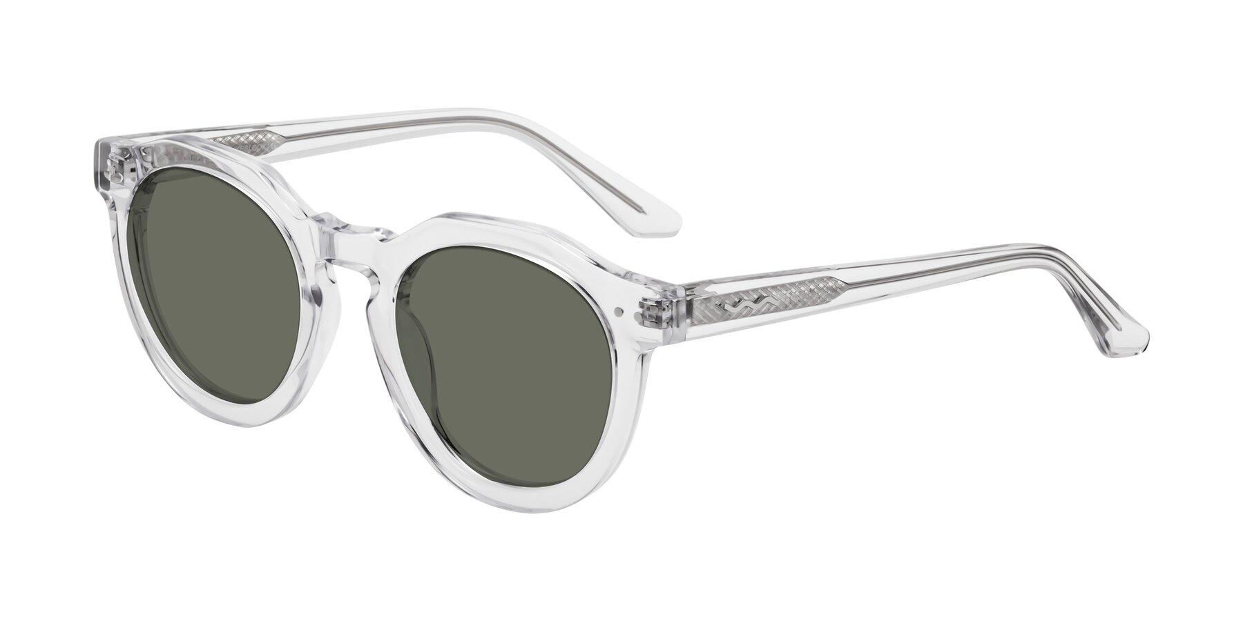 Angle of Brando in Clear with Gray Polarized Lenses