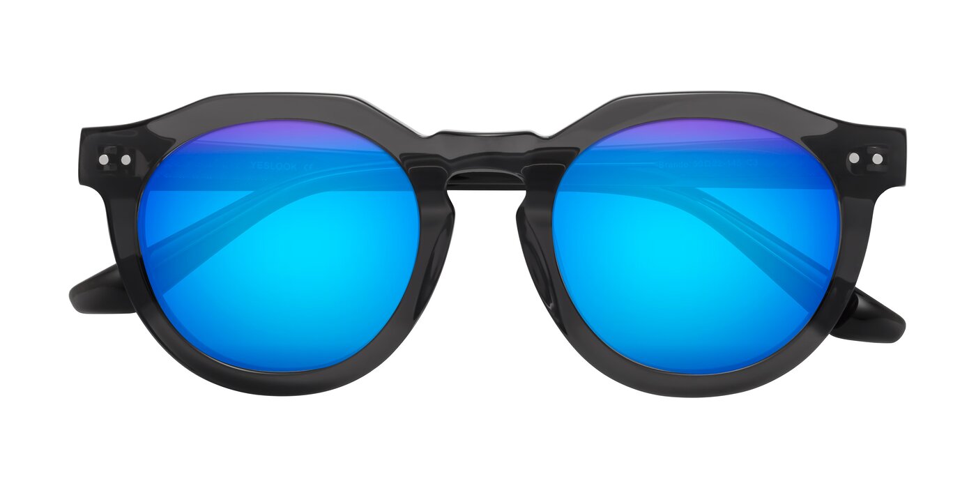 Brando - Dark Gray Flash Mirrored Sunglasses