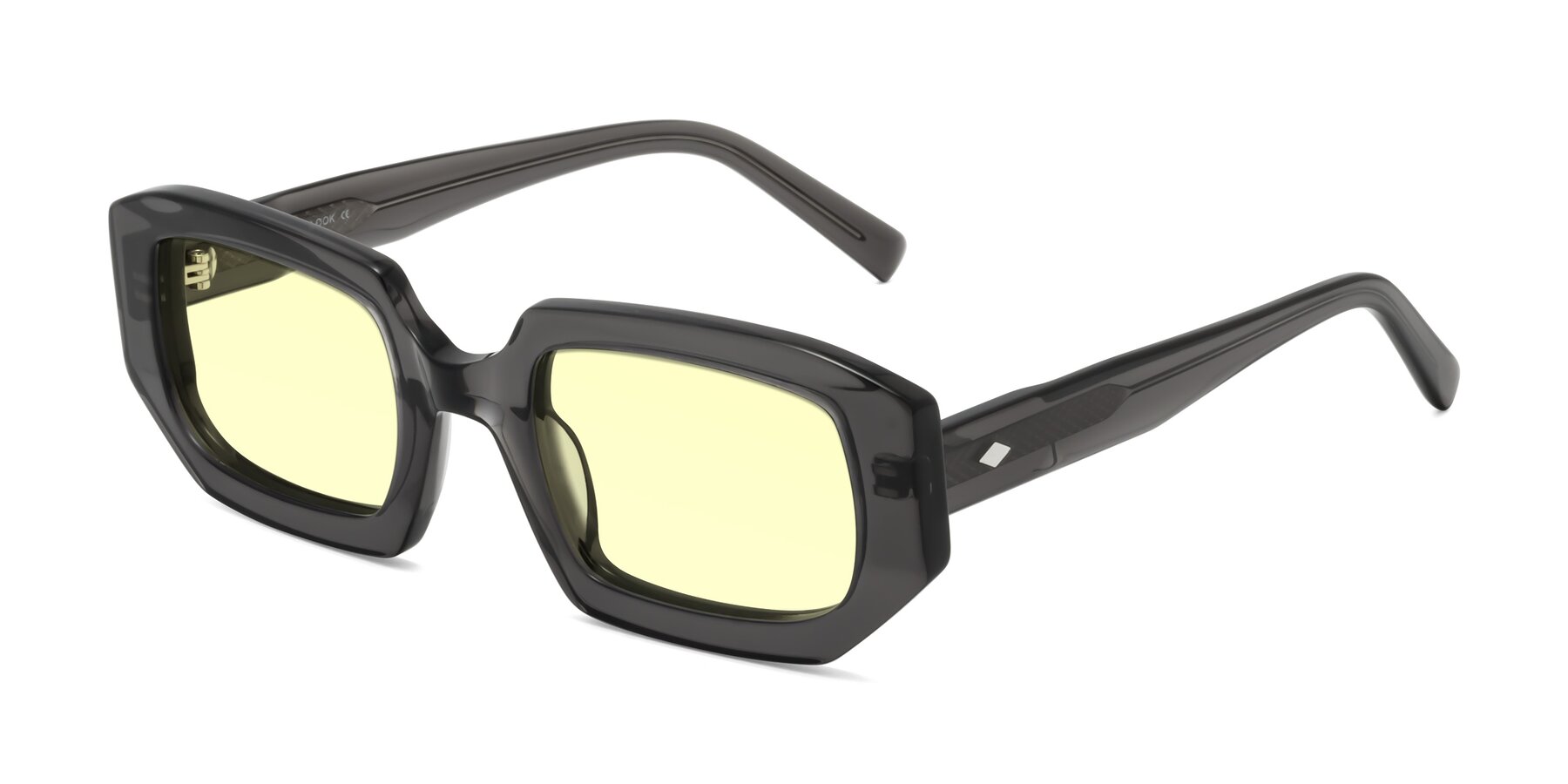 Angle of Marlon in Dark Gray with Light Yellow Tinted Lenses