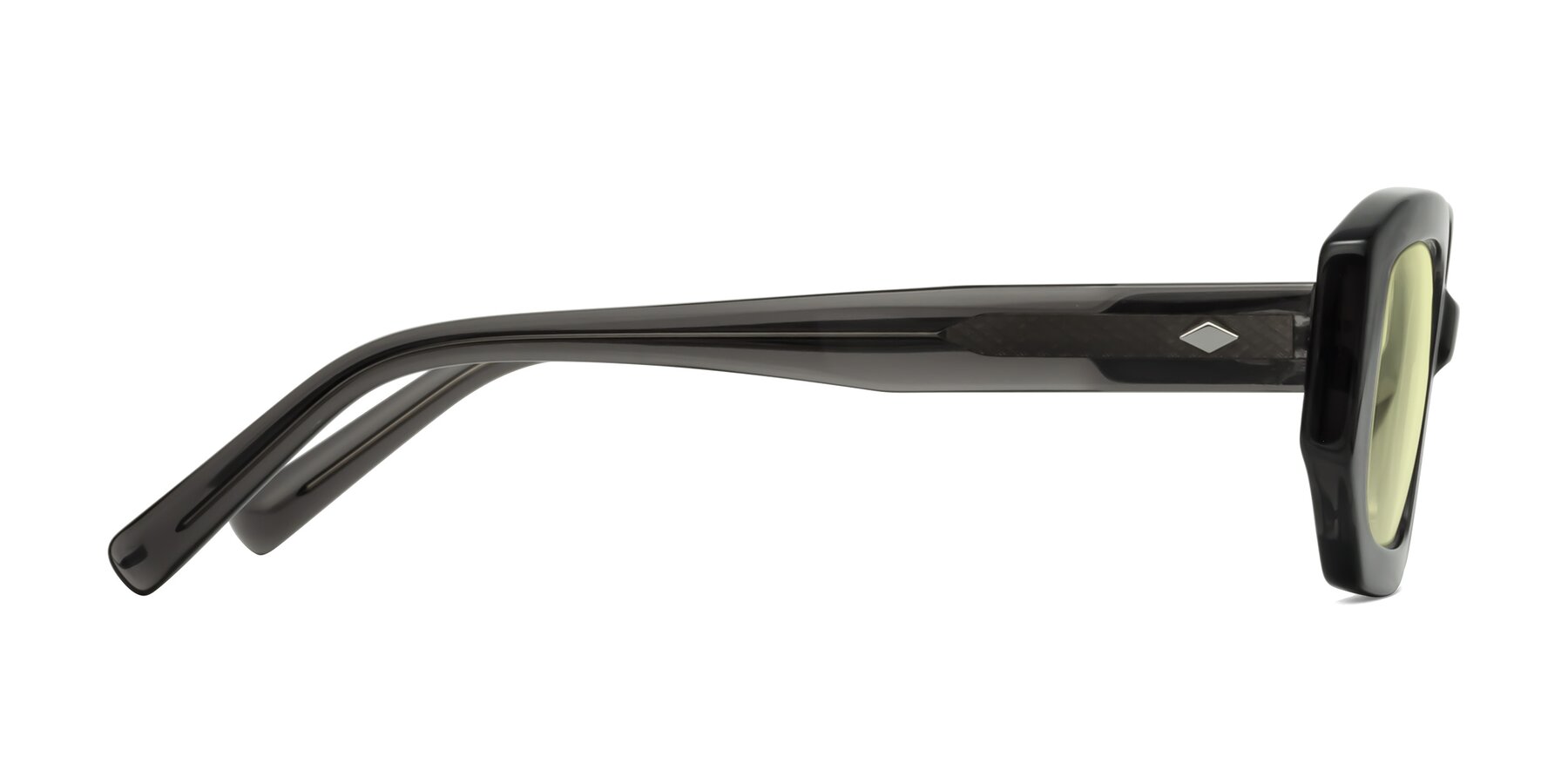 Side of Marlon in Dark Gray with Light Yellow Tinted Lenses