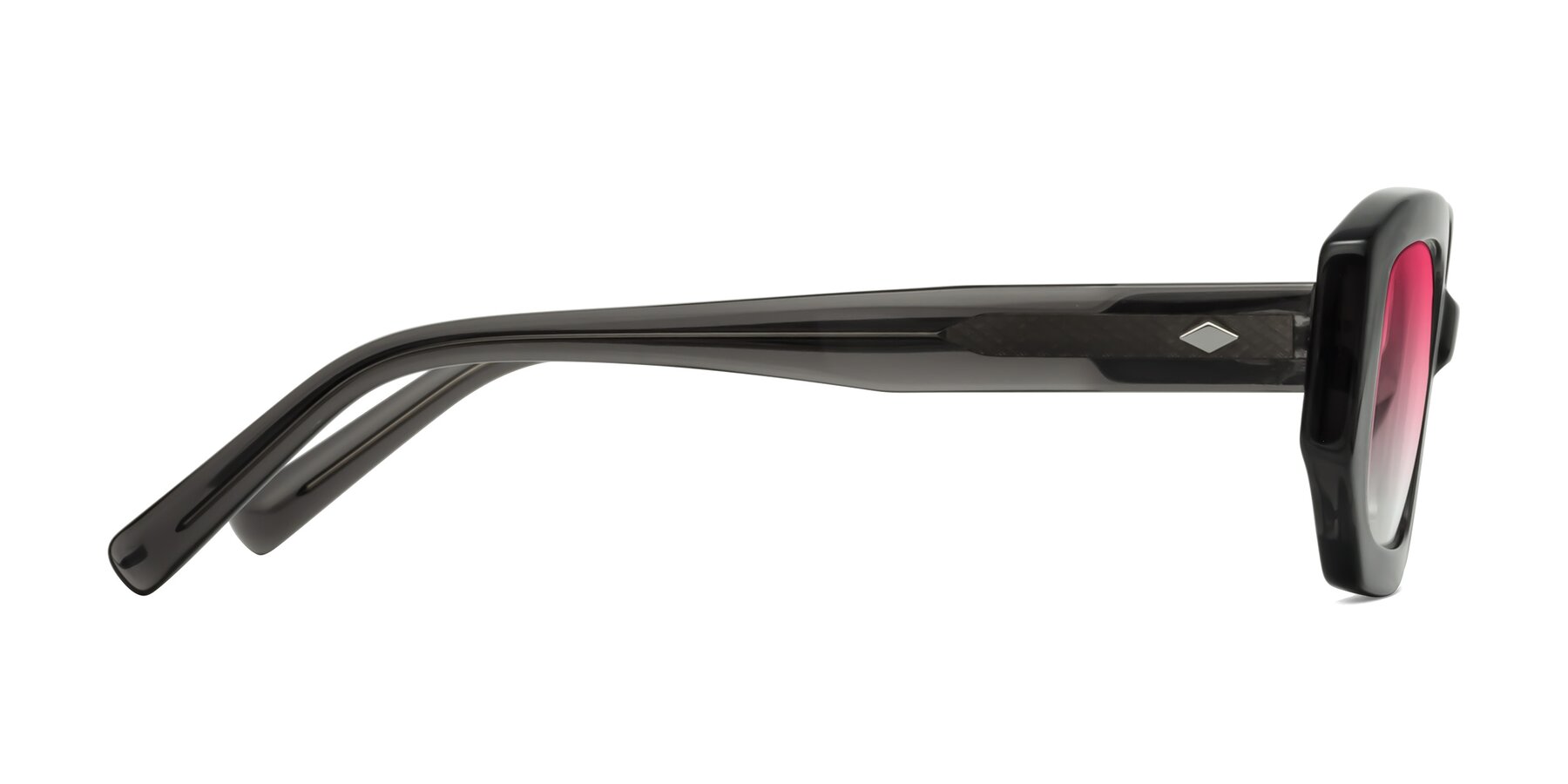 Side of Marlon in Dark Gray with Pink Gradient Lenses