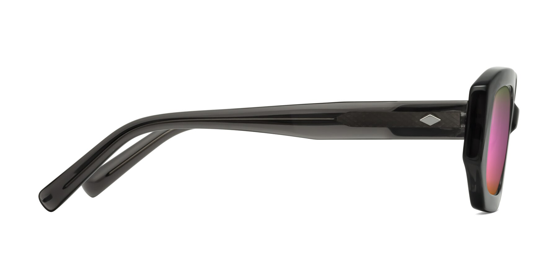 Side of Marlon in Dark Gray with Pink Mirrored Lenses
