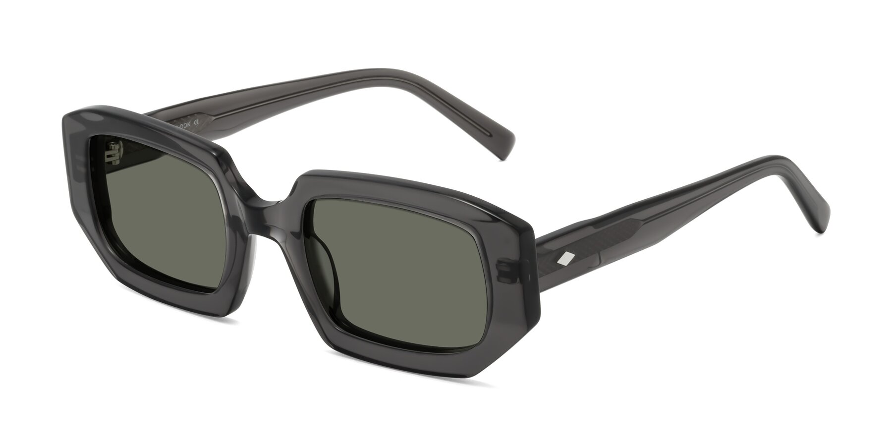 Angle of Marlon in Dark Gray with Gray Polarized Lenses