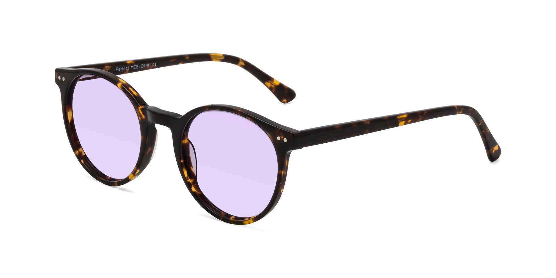 Angle of Perfect in Tortoise with Light Purple Tinted Lenses