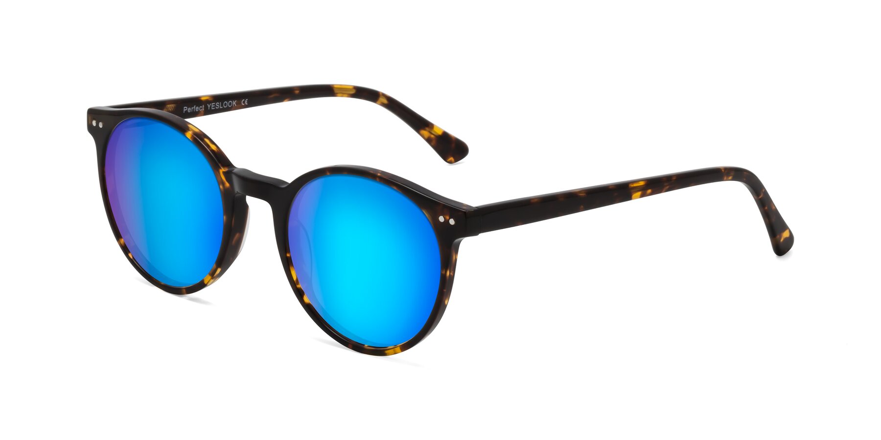 Angle of Perfect in Tortoise with Blue Mirrored Lenses
