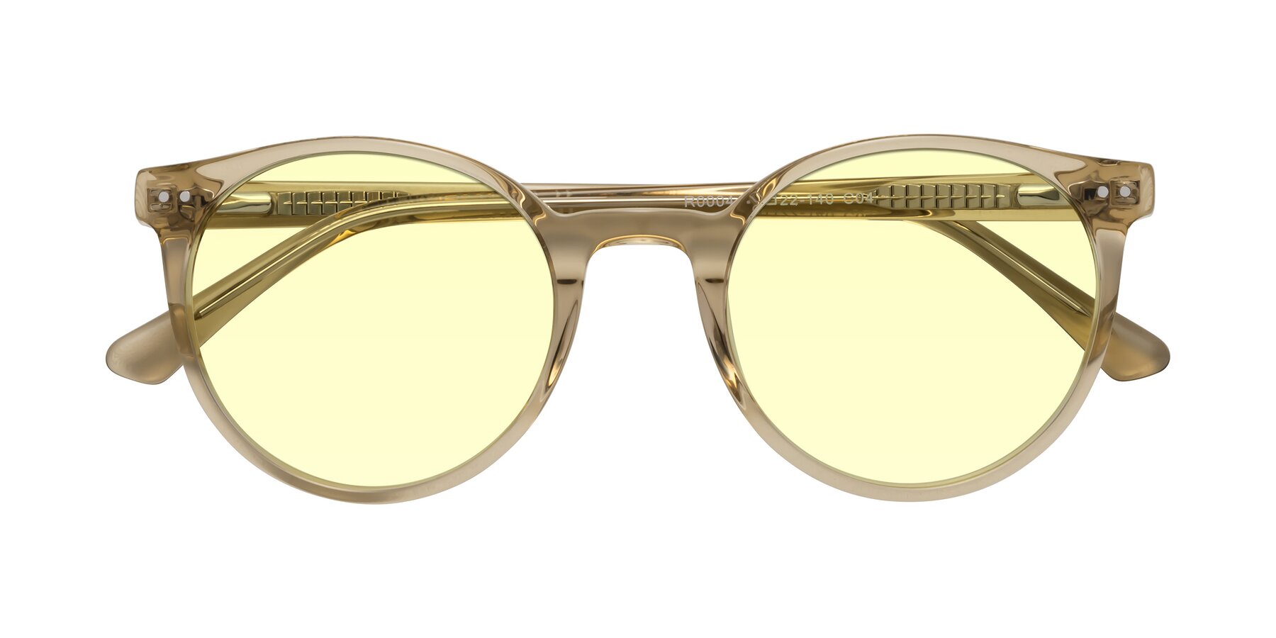 Folded Front of Perfect in Champagne with Light Yellow Tinted Lenses