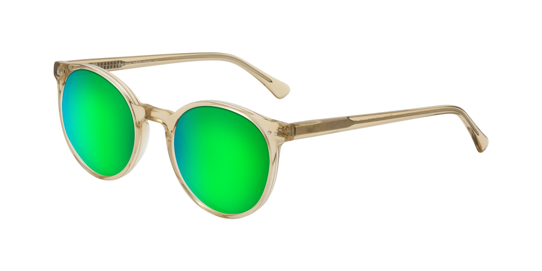 Angle of Perfect in Champagne with Green Mirrored Lenses
