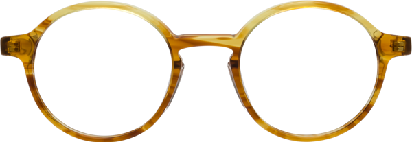 Amber Striped Retro-Vintage Keyhole Bridge Round Eyeglasses - Future