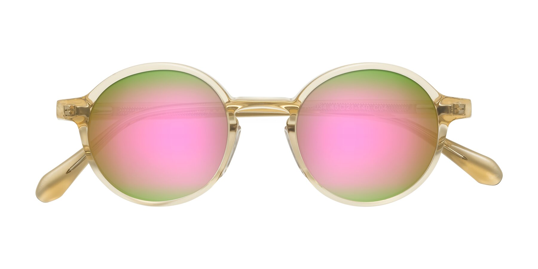 Folded Front of Future in Champagne with Pink Mirrored Lenses