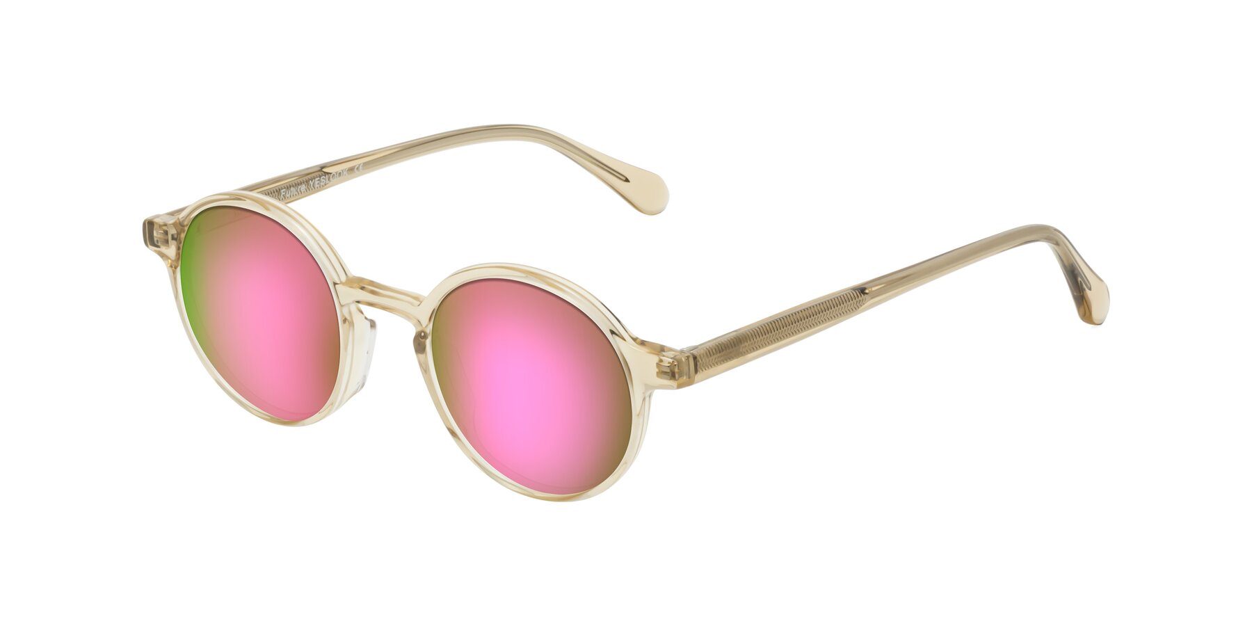 Angle of Future in Champagne with Pink Mirrored Lenses