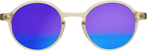Champagne Retro-Vintage Keyhole Bridge Round Mirrored Sunglasses with ...