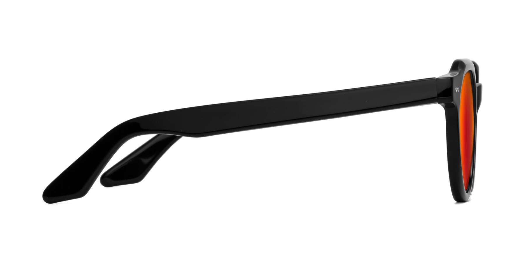 Side of Jeans in Black with Red Gold Mirrored Lenses