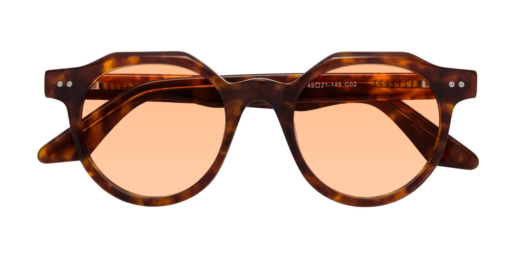 Folded Front of Jeans in Tortoise with Light Orange Tinted Lenses