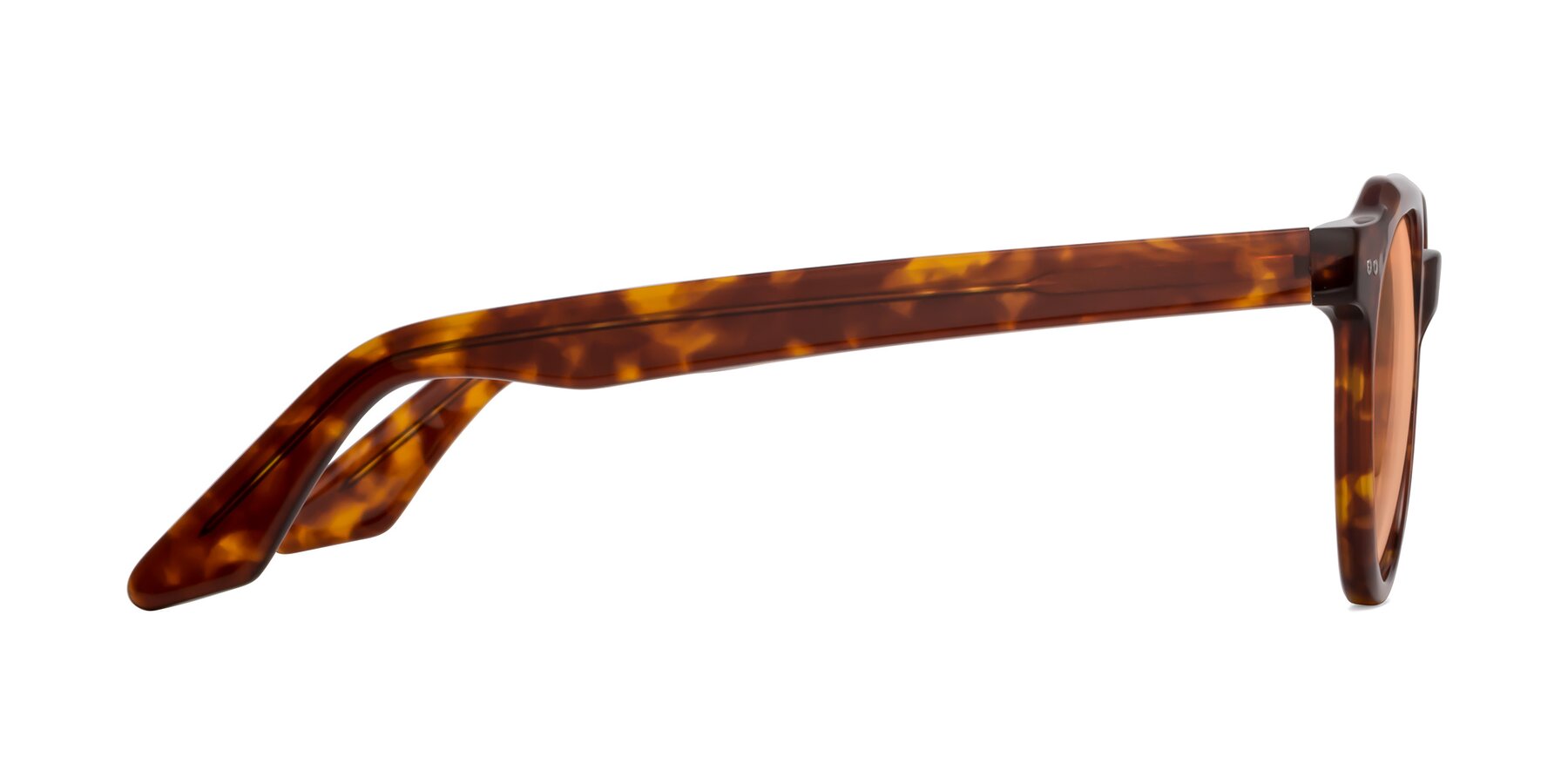 Side of Jeans in Tortoise with Light Orange Tinted Lenses