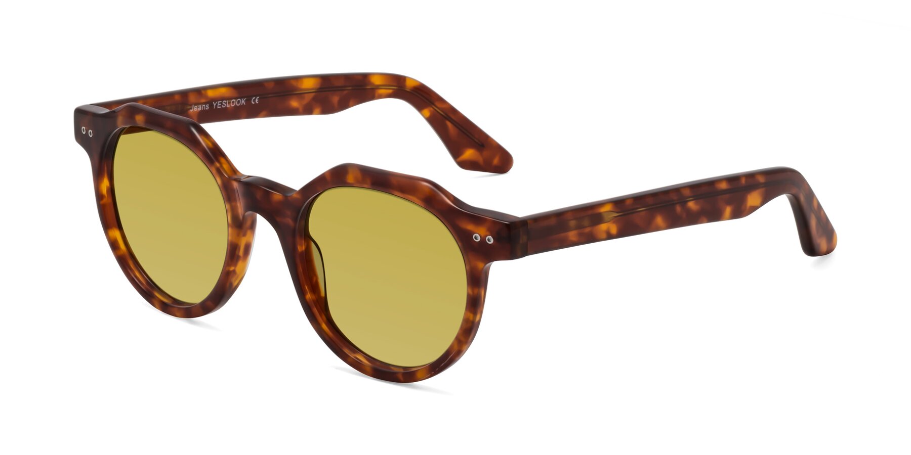 Angle of Jeans in Tortoise with Champagne Tinted Lenses