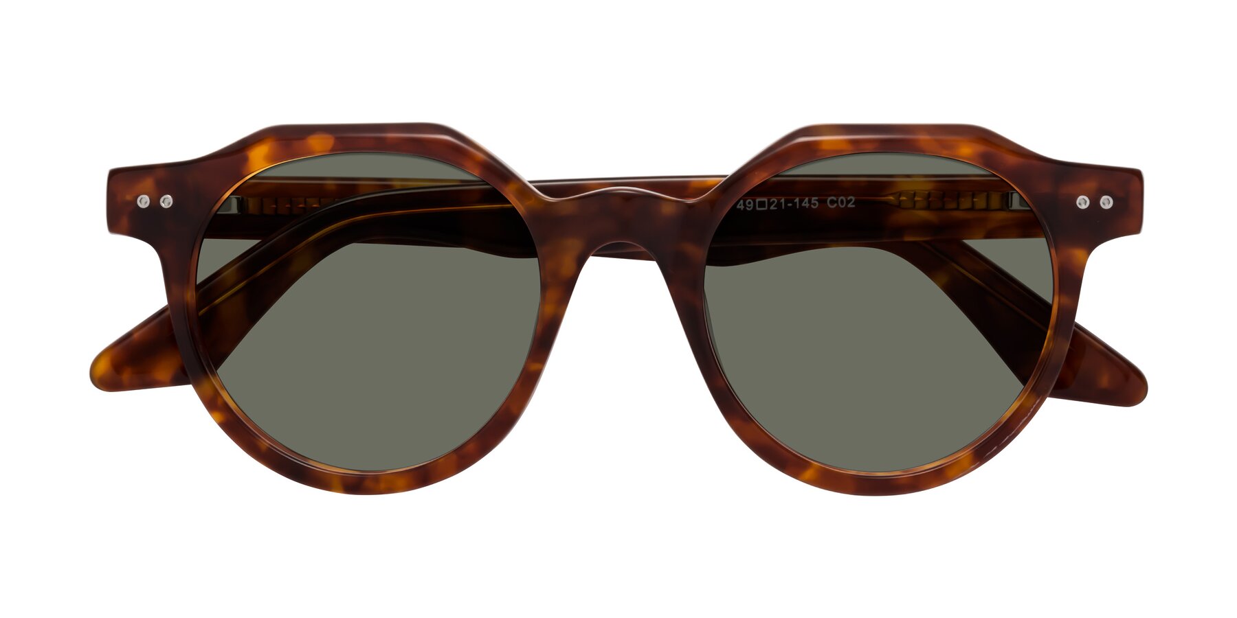 Folded Front of Jeans in Tortoise with Gray Polarized Lenses