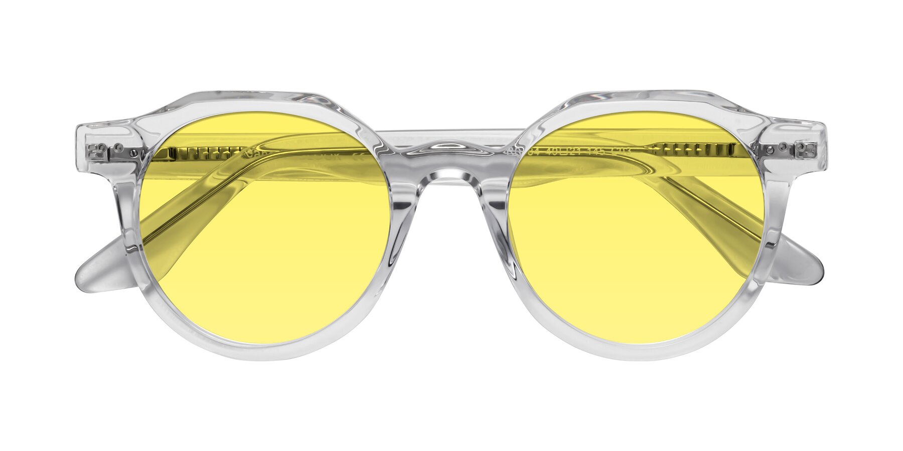 Folded Front of Jeans in Clear with Medium Yellow Tinted Lenses