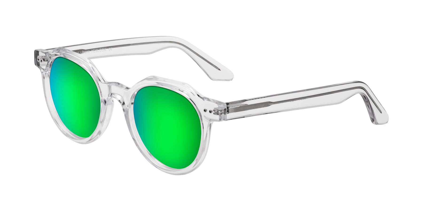 Angle of Jeans in Clear with Green Mirrored Lenses