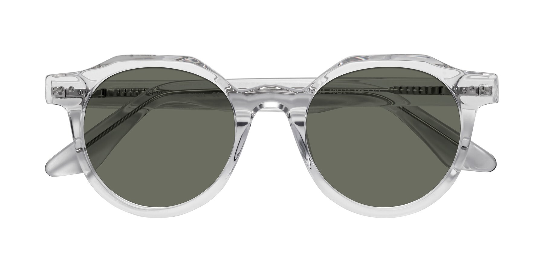 Folded Front of Jeans in Clear with Gray Polarized Lenses