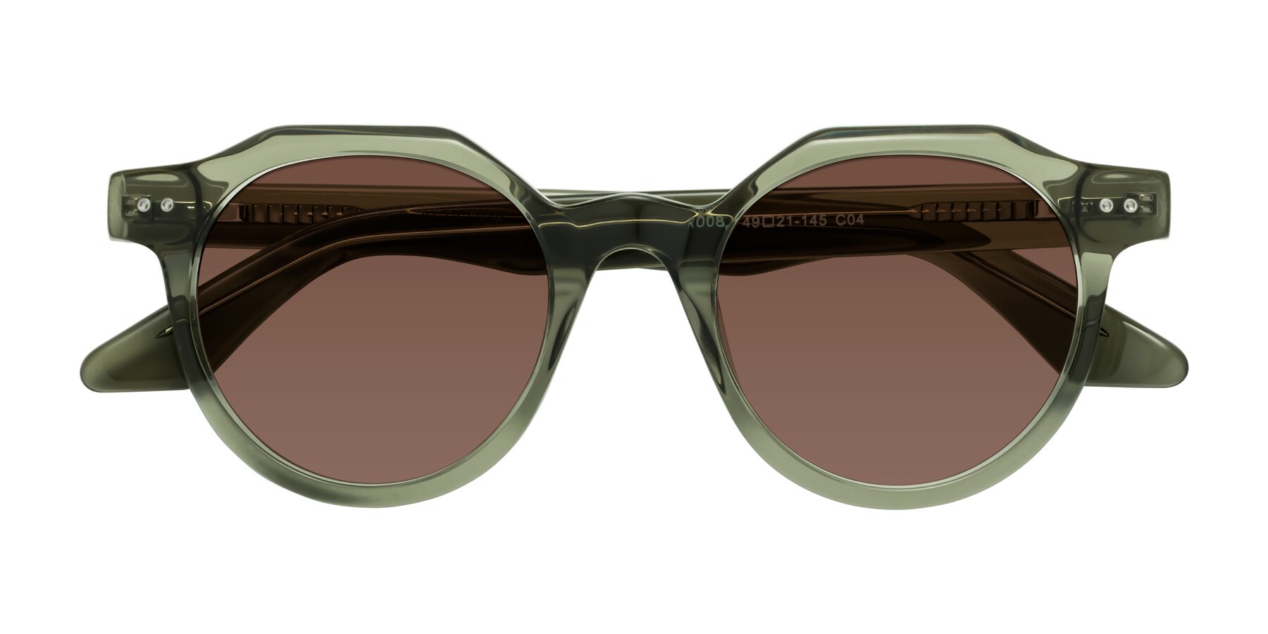 Folded Front of Jeans in Grayish Green with Brown Tinted Lenses