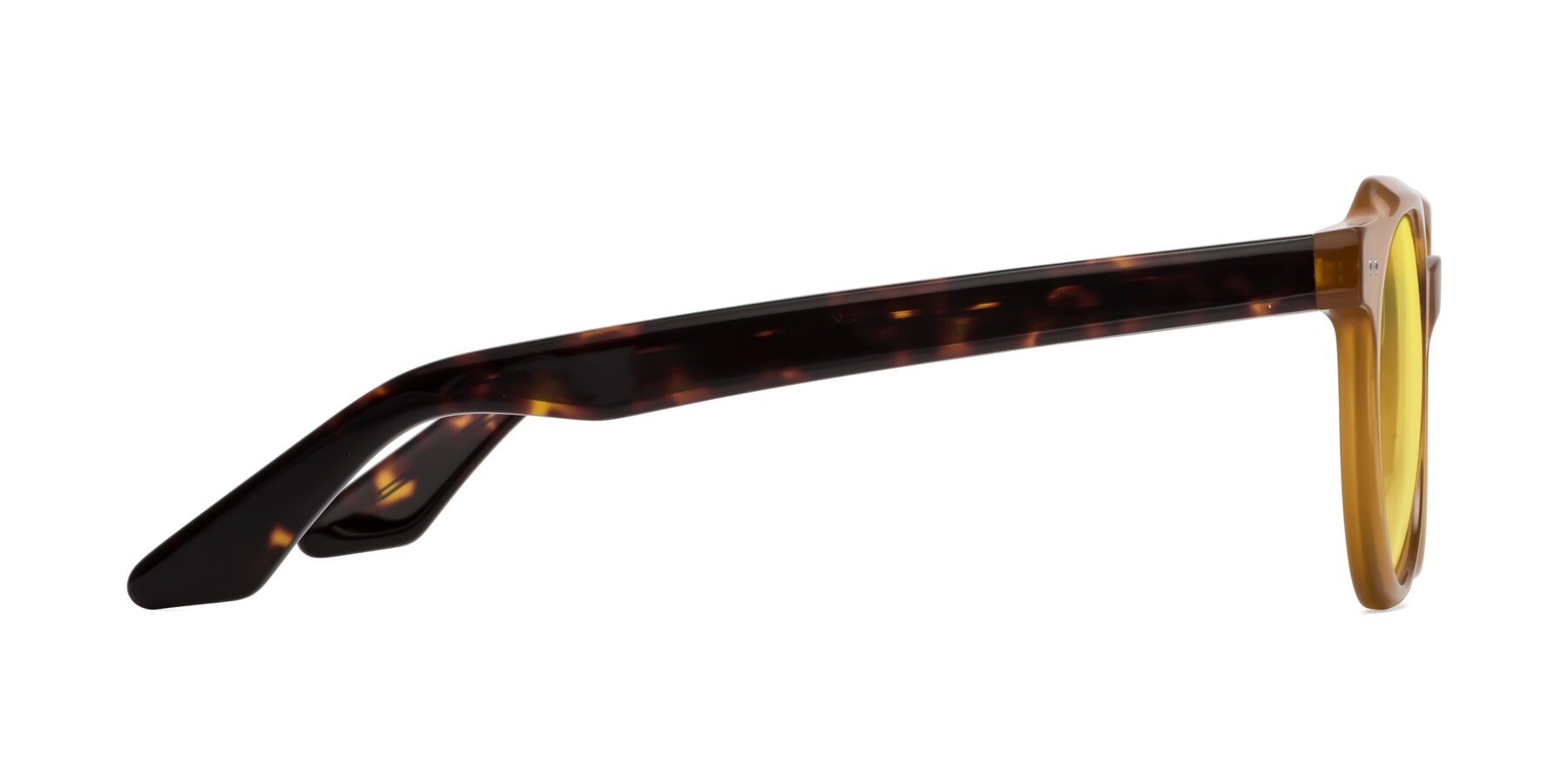 Side of Jeans in Honey-Tortoise with Medium Yellow Tinted Lenses