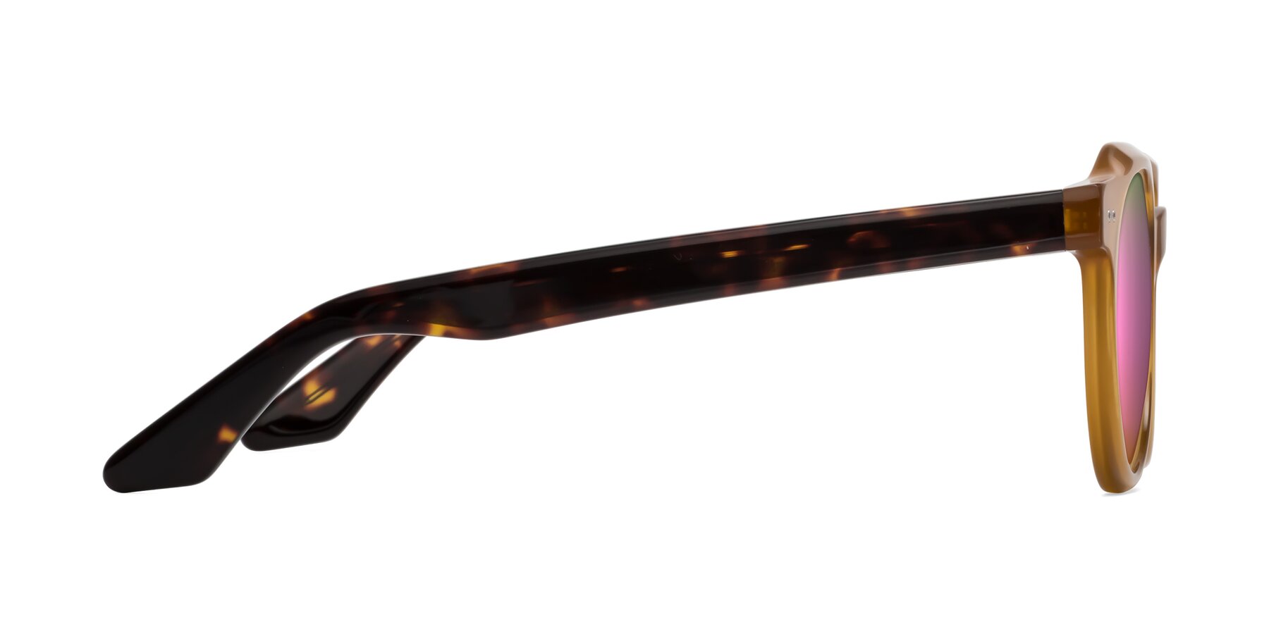 Side of Jeans in Honey-Tortoise with Pink Mirrored Lenses