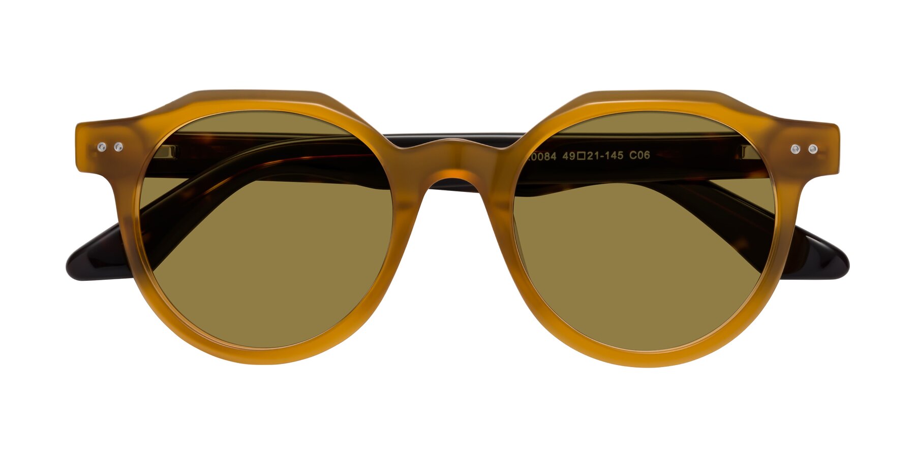 Folded Front of Jeans in Honey-Tortoise with Brown Polarized Lenses