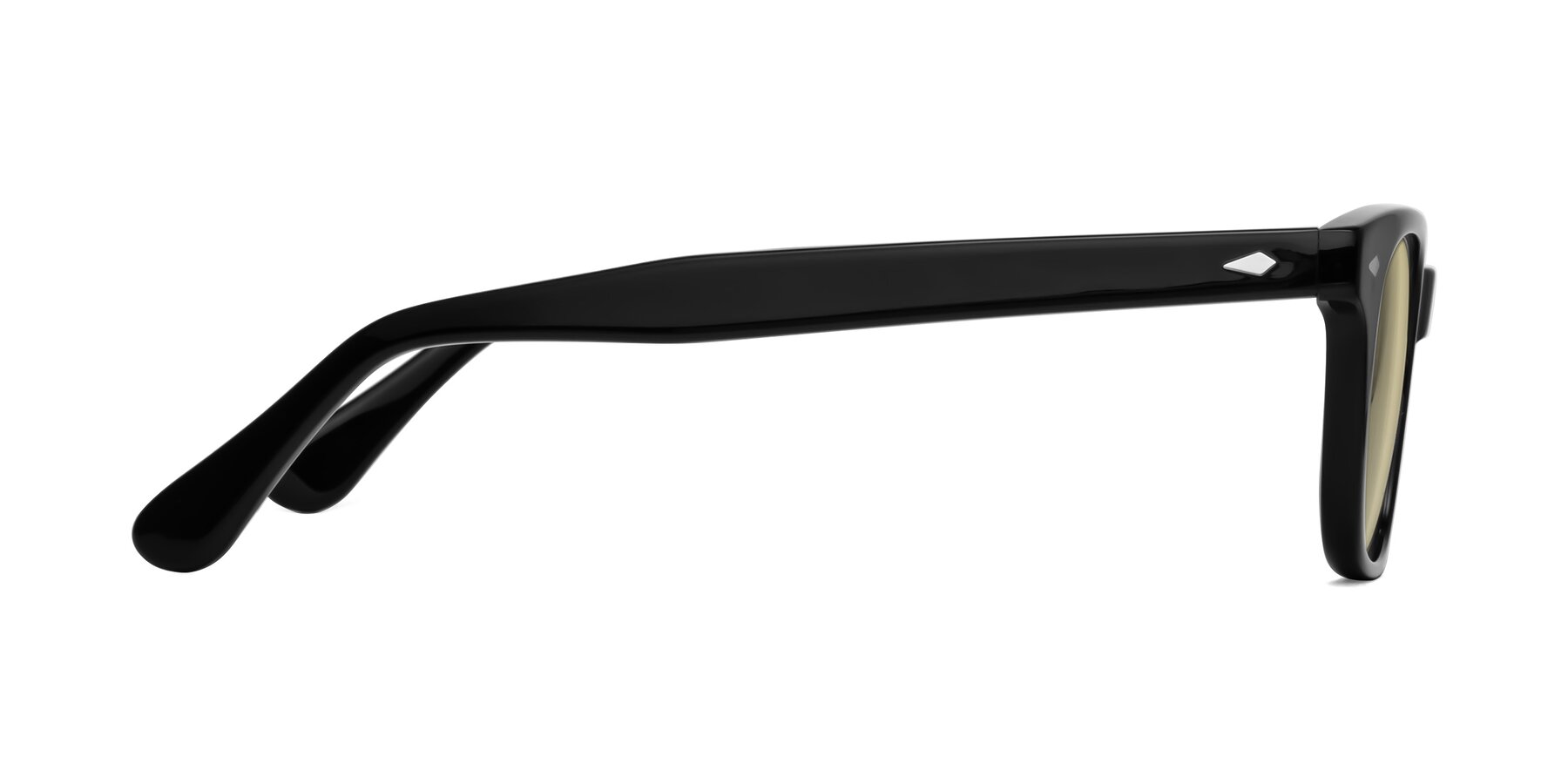 Side of Raemo in Black with Light Champagne Tinted Lenses