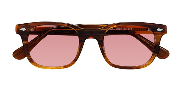 Front of Raemo in Cola Brown Striped