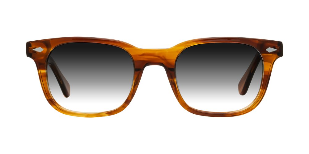 Raemo - Cola Brown Striped Gradient Sunglasses