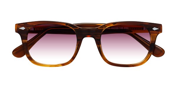 Front of Raemo in Cola Brown Striped