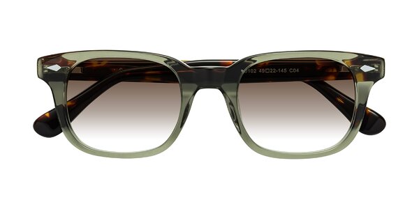 Front of Raemo in Grayish Green/Tortoise